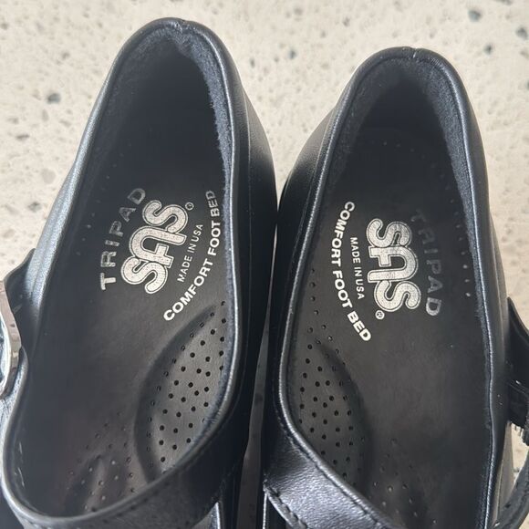 SAS Black Classic Leather Mary Jane Shoes Comfortable Women’s Size 4 Made in USA - Picture 3 of 12